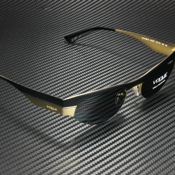 Vogue Women\'s Matte Black and Gold Grey Sunglasses